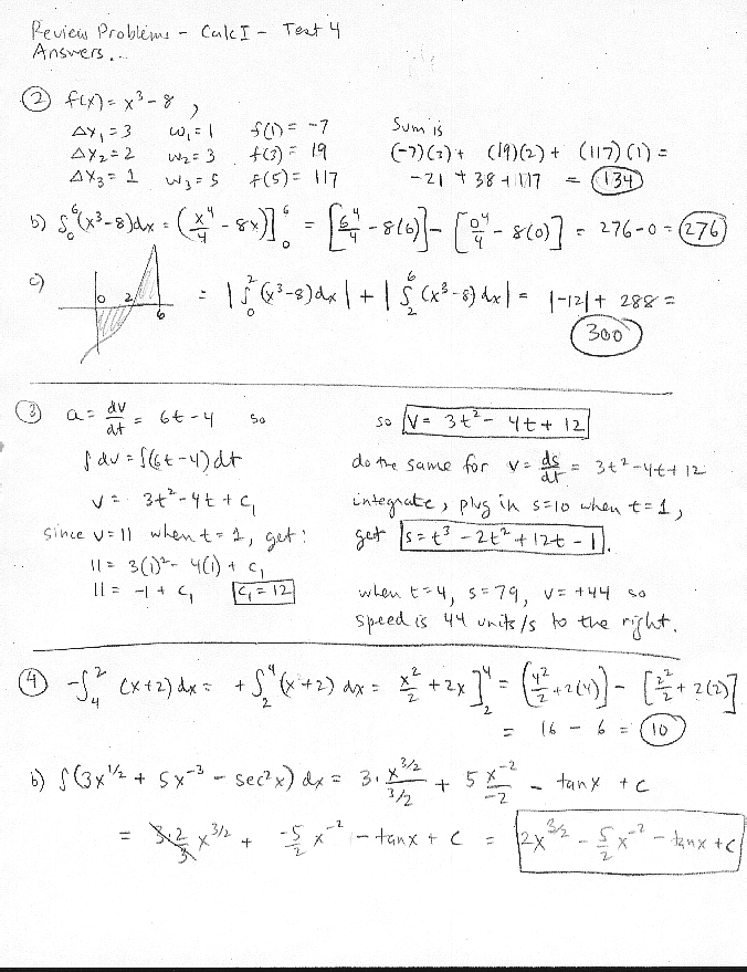 Answers For Calculus Problems